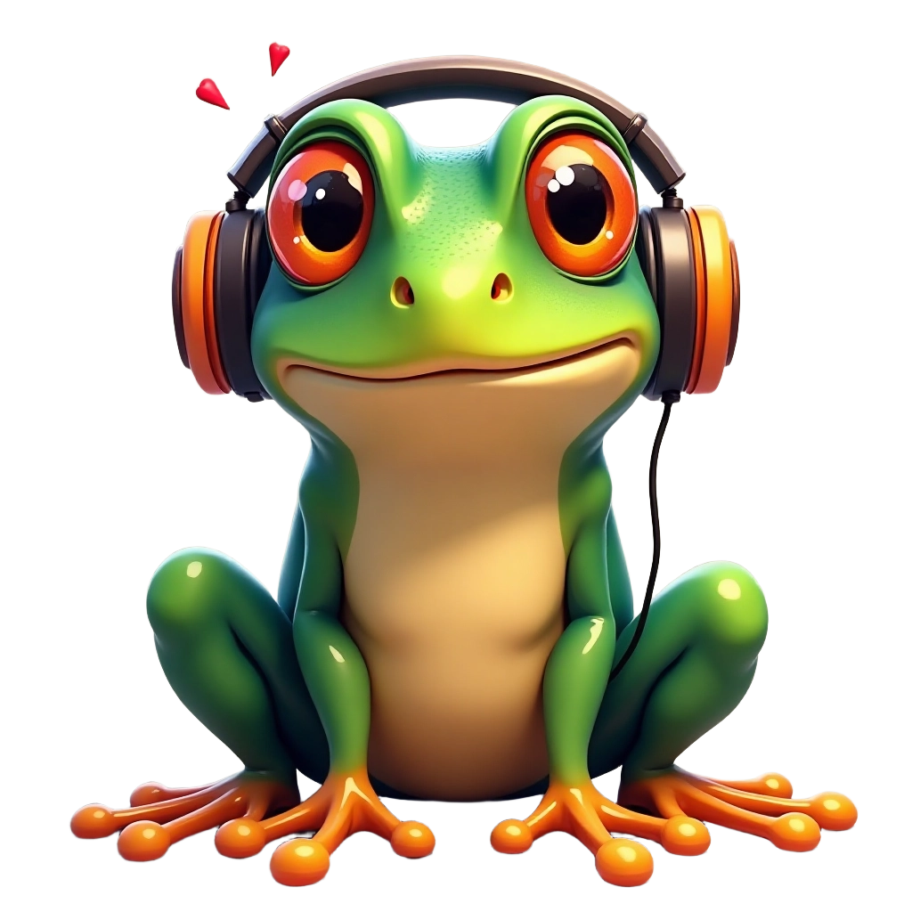 Frog with Headphones